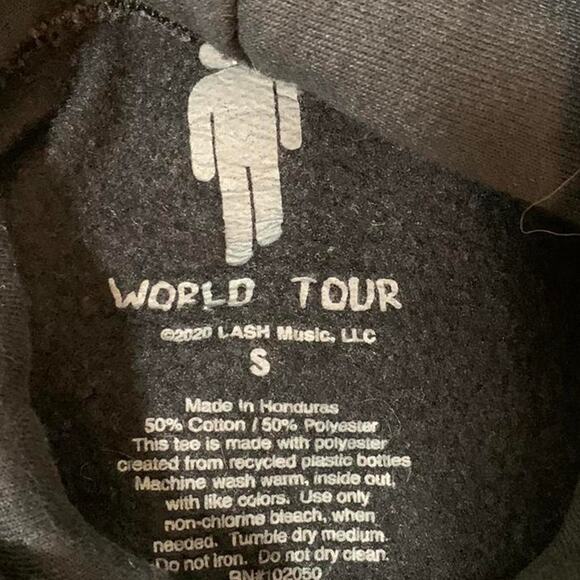 Billie Eilish World Tour Hoodie with Acid Wash Design size small - Picture 3 of 4
